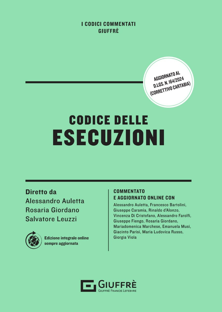 Codice delle esecuzioni (con versione online) - Libreria Giuridica Sauzano