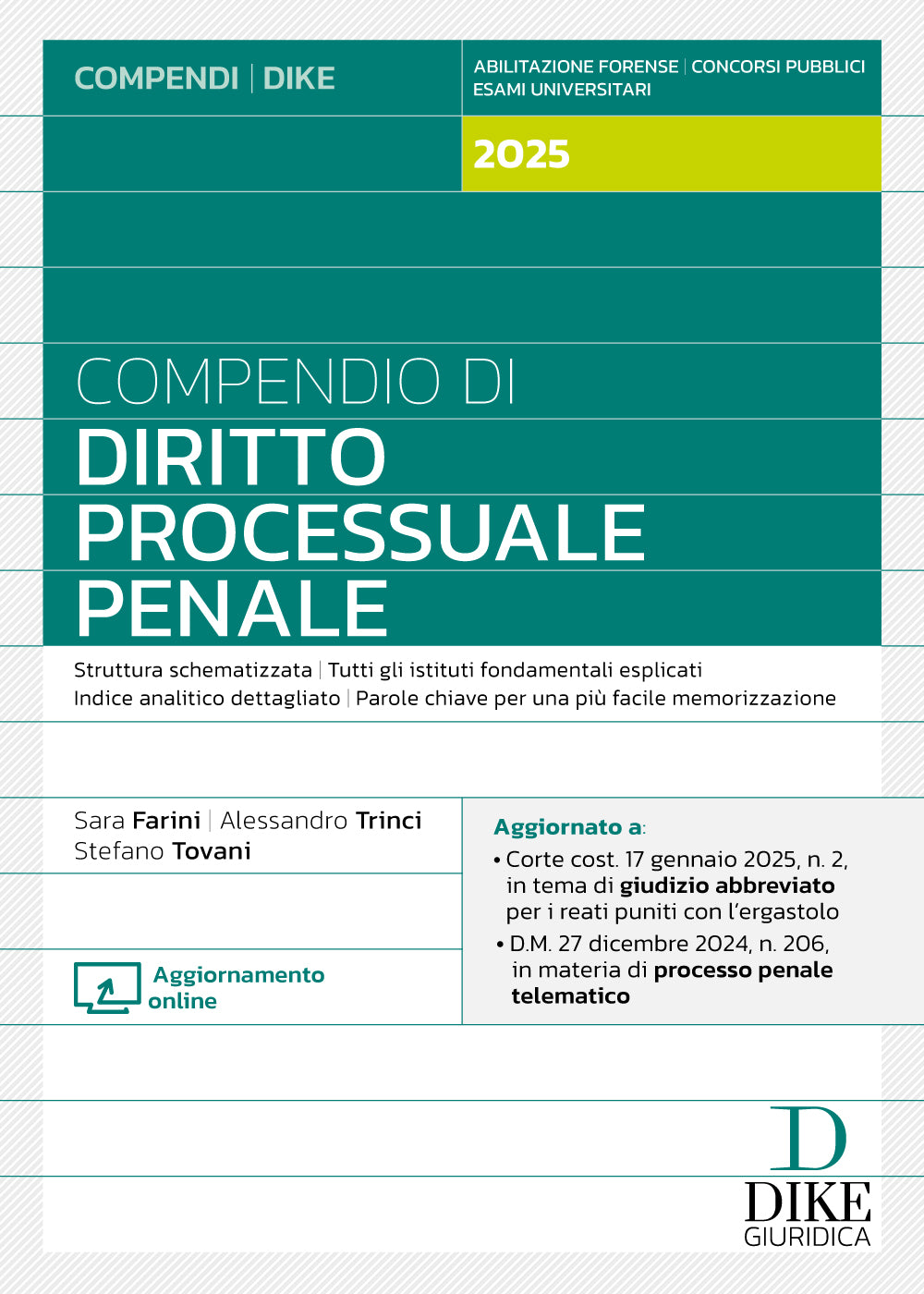 Compendio di Diritto Processuale Penale 2025 – D4 - Libreria Giuridica Sauzano