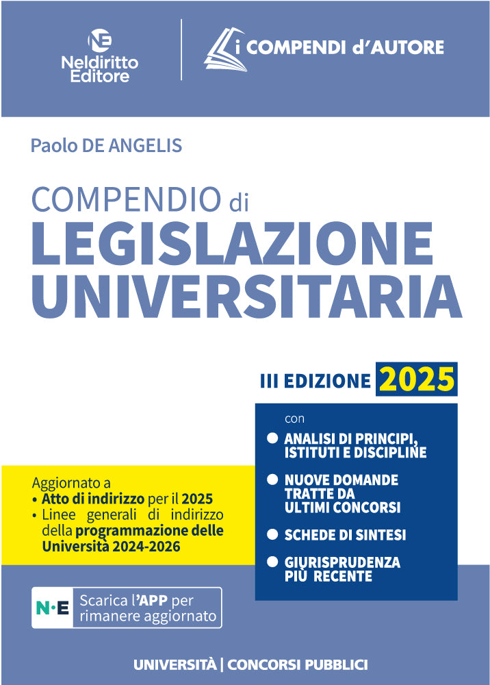 Compendio di Legislazione Universitaria 2025 - Libreria Giuridica Sauzano