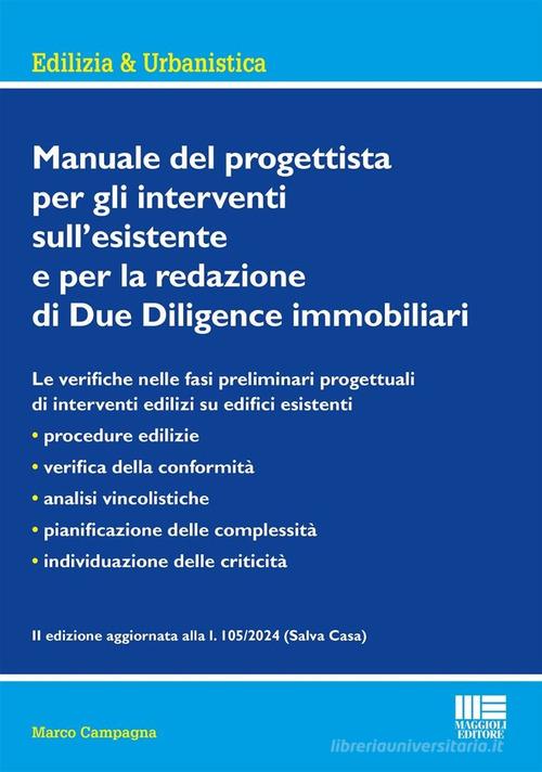 Manuale del progettista per gli interventi sull'esistente e per la redazione di Due Diligence immobiliare - Libreria Giuridica Sauzano
