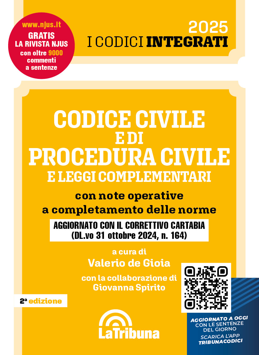Codice civile e di procedura civile e leggi complementari con note operative a completamento delle norme - Libreria Giuridica Sauzano