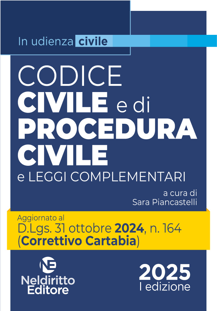 Codice civile e di procedura civile aggiornato al Decreto Correttivo Cartabia D.Lgs. 31 ottobre 2024, n. 164 - Libreria Giuridica Sauzano