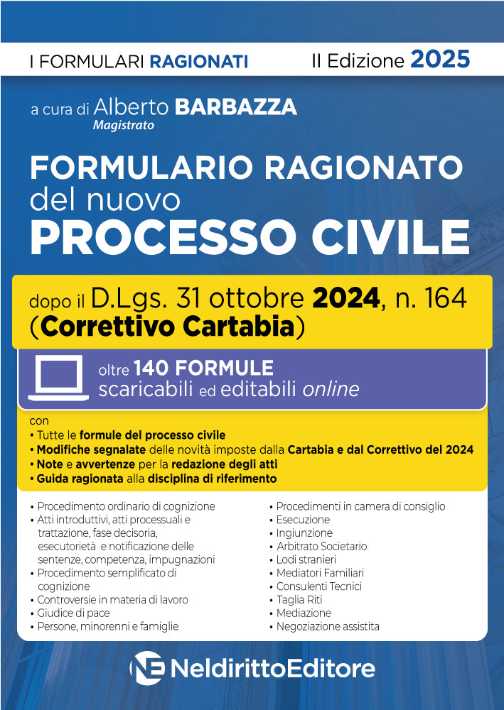 Formulario del Processo Civile aggiornato al Decreto Correttivo Cartabia 2024. III edizione - Libreria Giuridica Sauzano