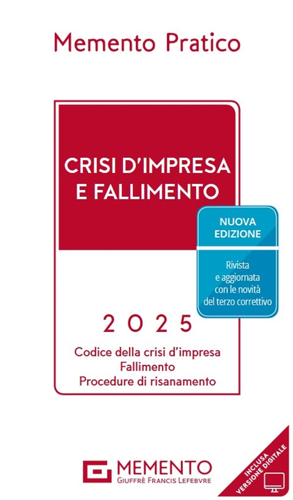Memento Crisi D'impresa e Fallimento 2025 - Libreria Giuridica Sauzano