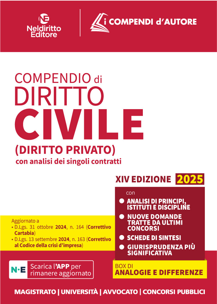 Compendio di Diritto Civile 2025 - Libreria Giuridica Sauzano