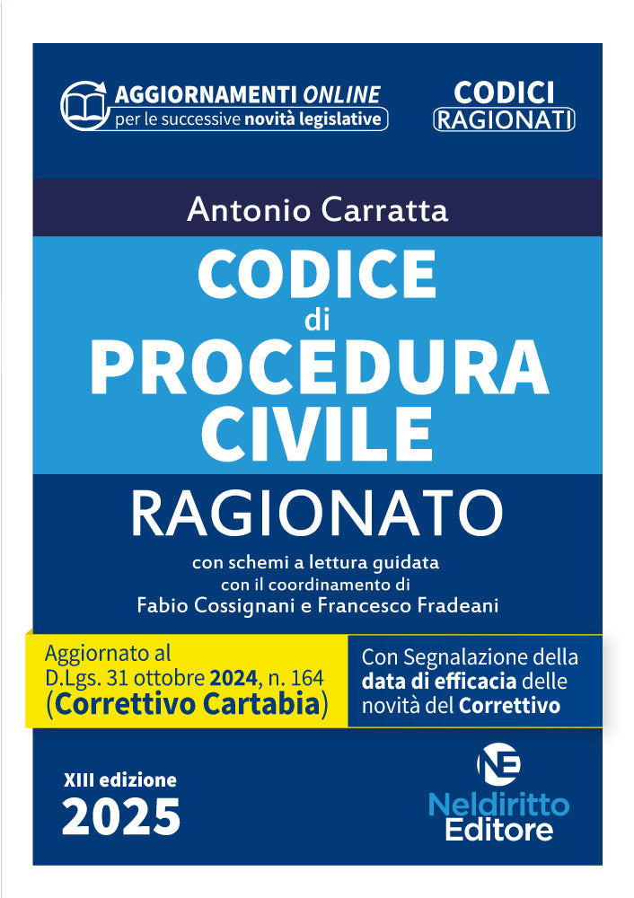 Codice ragionato di Procedura Civile 2025 aggiornato al Decreto Correttivo Cartabia - Libreria Giuridica Sauzano