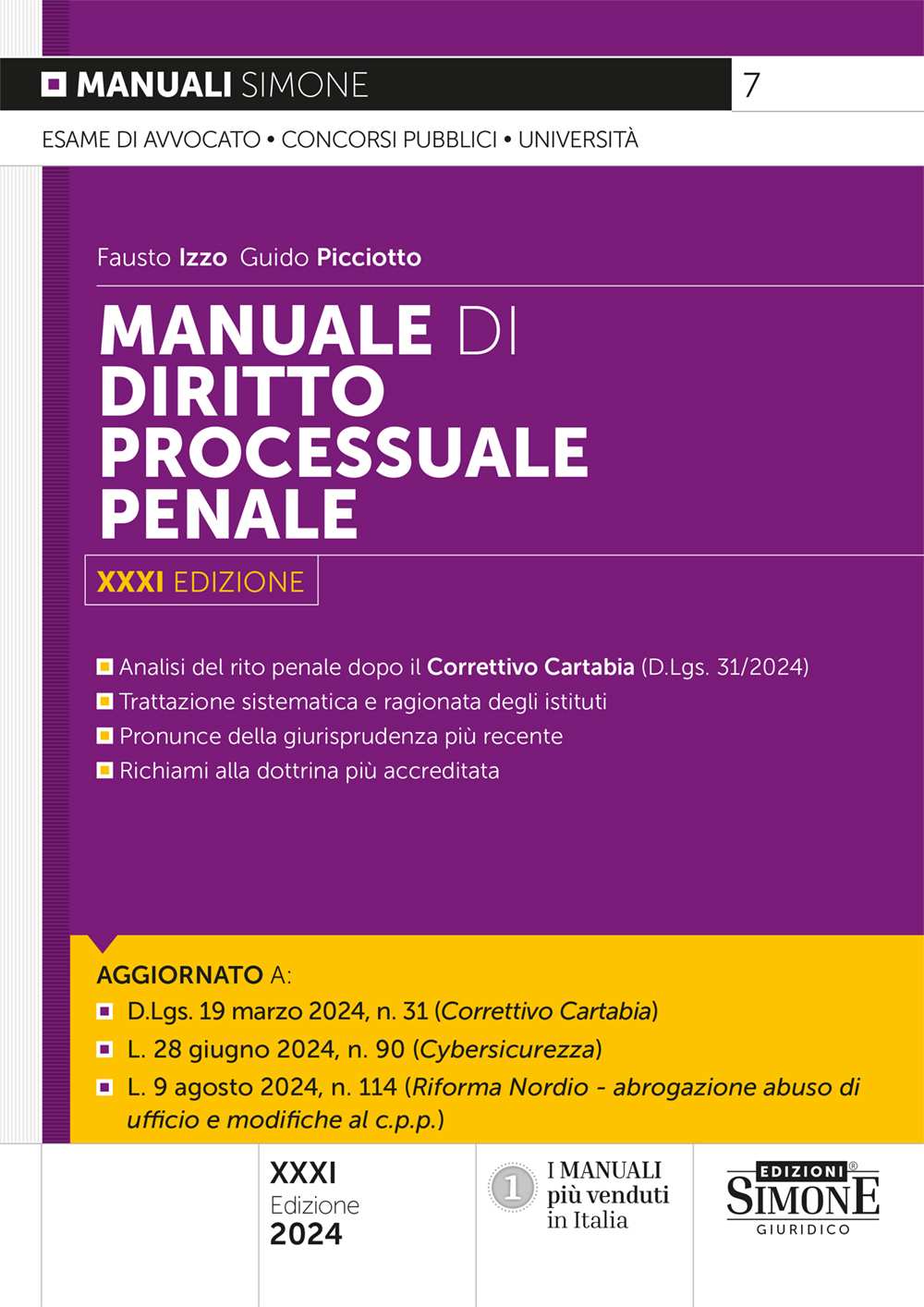 Manuale di Diritto Processuale Penale – 7 - Libreria Giuridica Sauzano