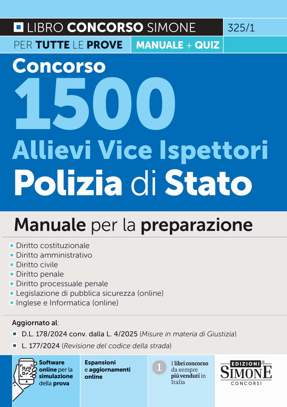 Concorso 1500 Allievi Vice Ispettori Polizia di Stato – Manuale – 325/1