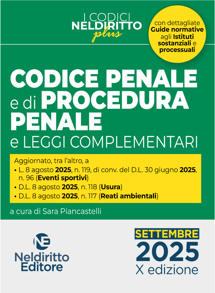 Codice penale e di procedura penale Plus Settembre 2025