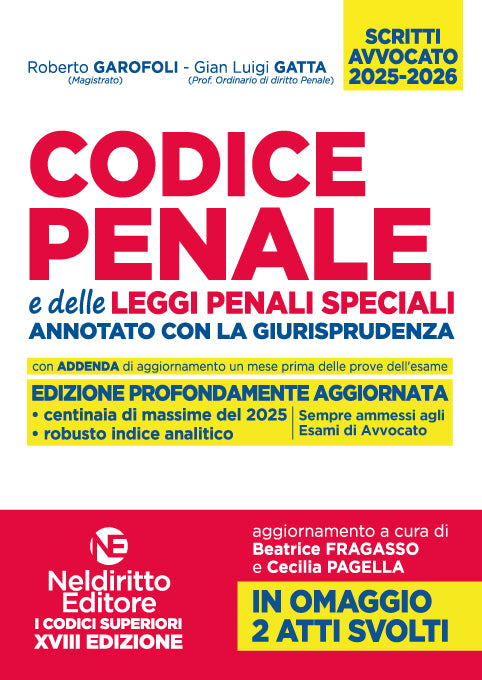 Codice Penale annotato con la giurisprudenza 2025-2026 per l'esame di Avvocato
