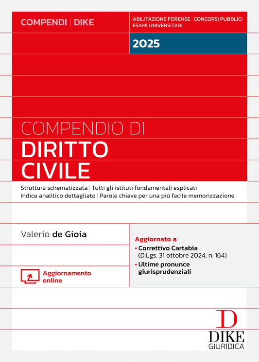 Compendio minor di Diritto Civile 2025 – D1 - Libreria Giuridica Sauzano