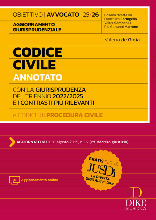 Codice Civile Annotato per l’Esame di Avvocato 2025/2026 – Aggiornamento giurisprudenziale – OAC1