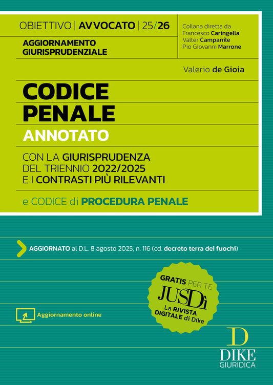 Codice Penale Annotato per l’Esame di Avvocato 2025/2026 – Aggiornamento giurisprudenziale – OAC2