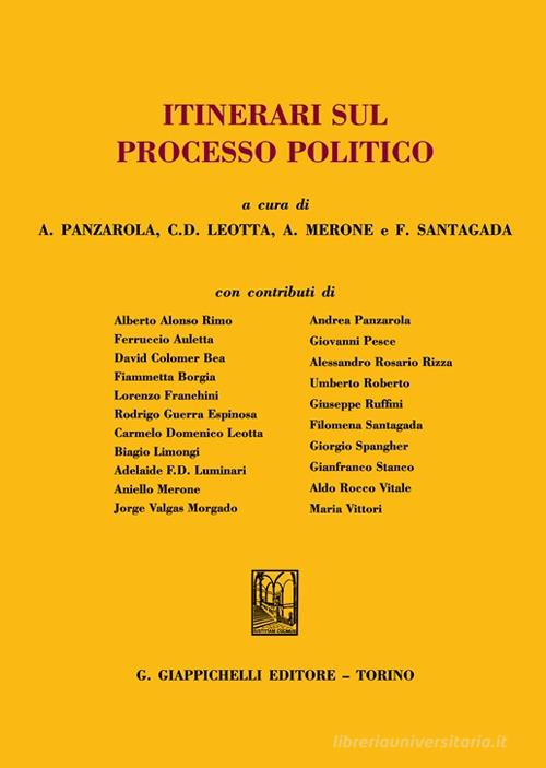 Itinerari sul processo politico - Libreria Giuridica Sauzano