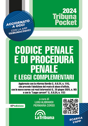 Codice penale e di procedura penale e leggi complementari - pocket - Libreria Giuridica Sauzano