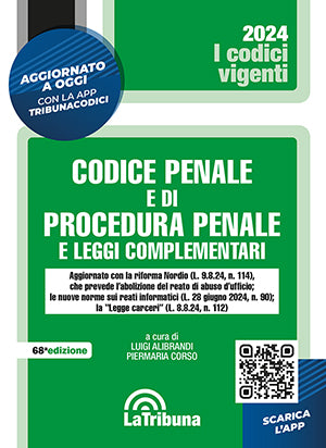 Codice penale e di procedura penale e leggi complementari - vigente - Libreria Giuridica Sauzano