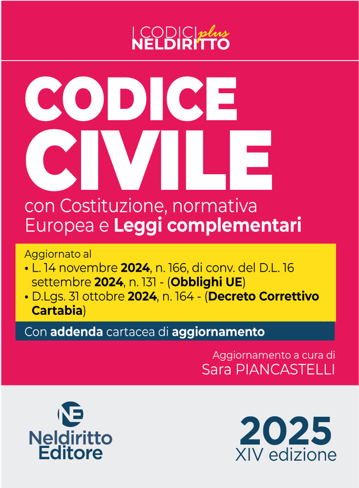 Codice Civile Plus 2025 con Leggi complementari - Libreria Giuridica Sauzano