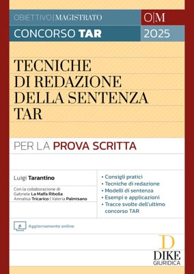 OMTA3 – Tecniche di redazione della sentenza TAR Per la prova scritta - Libreria Giuridica Sauzano