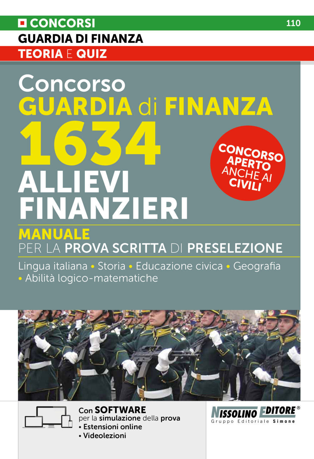 Concorso Guardia di Finanza 1634 Allievi Finanzieri – Manuale – NE/110 - Libreria Giuridica Sauzano