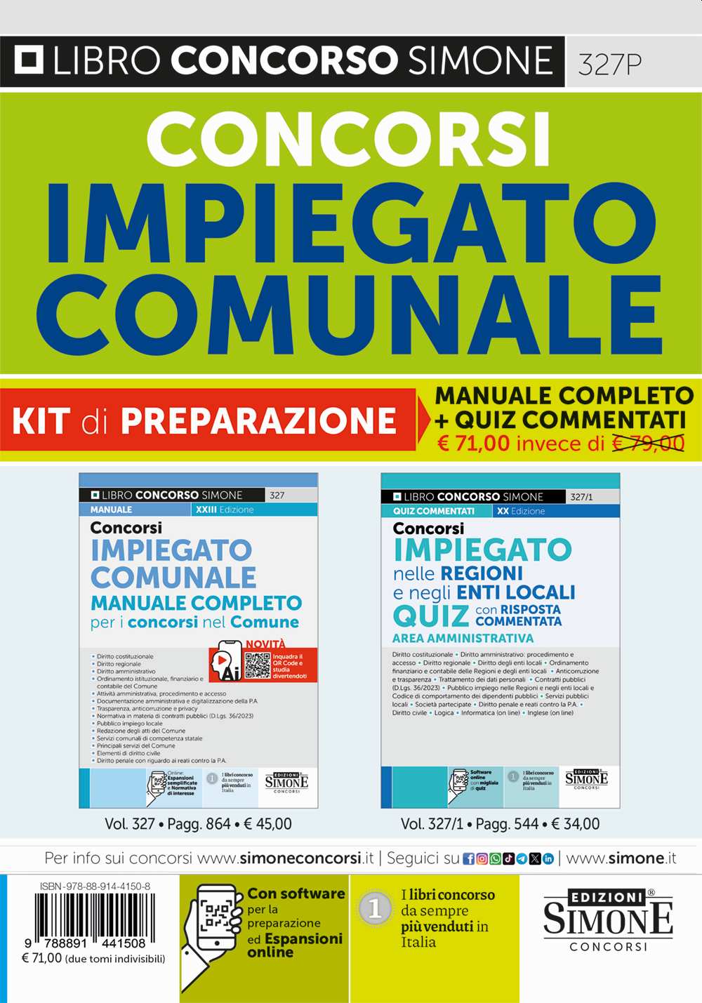Concorsi Impiegato comunale – Kit di preparazione – 327P - Libreria Giuridica Sauzano