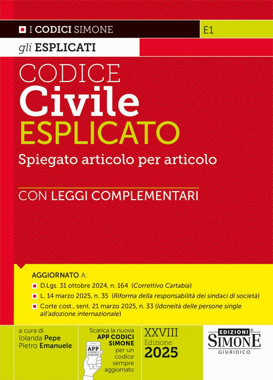 Codice Civile Esplicato – E1 2025